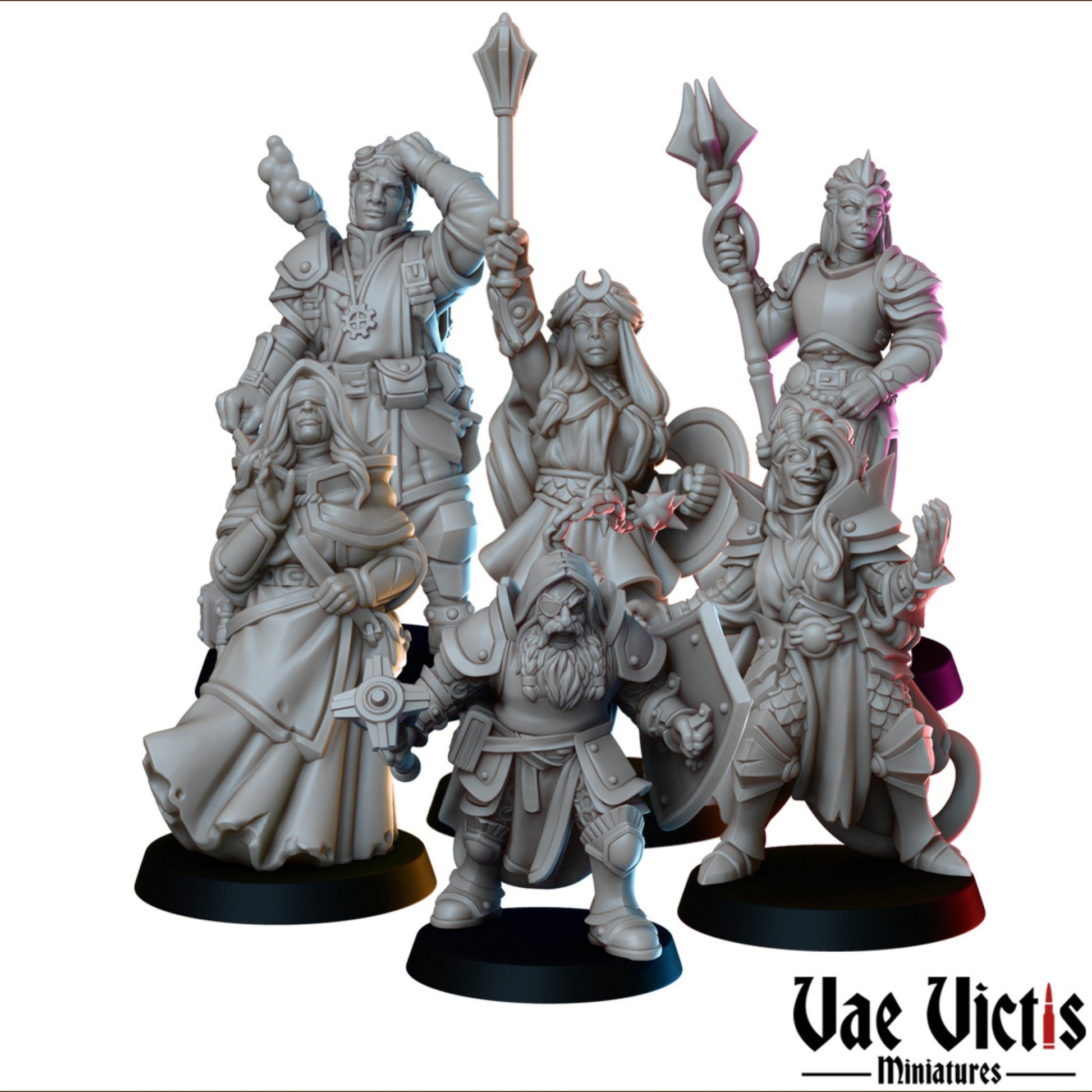 Cleric Priesthood Set | Vae Victis Miniatures | 32mm Scale Resin Printed Tabletop RPG Figures for Tabletop Roleplaying or Wargaming
