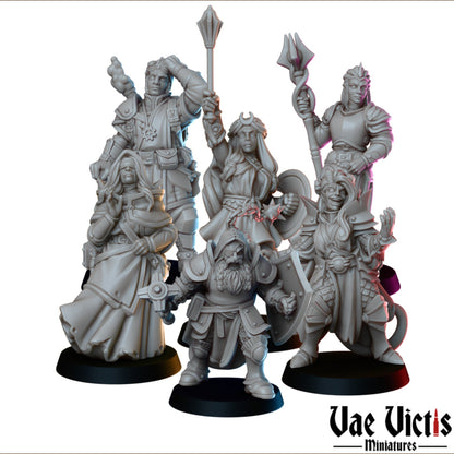 Cleric Priesthood Set | Vae Victis Miniatures | 32mm Scale Resin Printed Tabletop RPG Figures for Tabletop Roleplaying or Wargaming