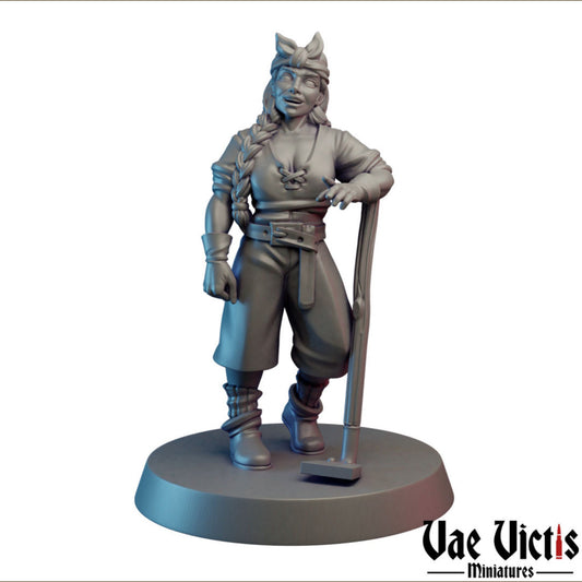 Farmer Woman | Vae Victis Miniatures | 32mm Scale Resin Printed Tabletop RPG Figures for Tabletop Roleplaying or Wargaming