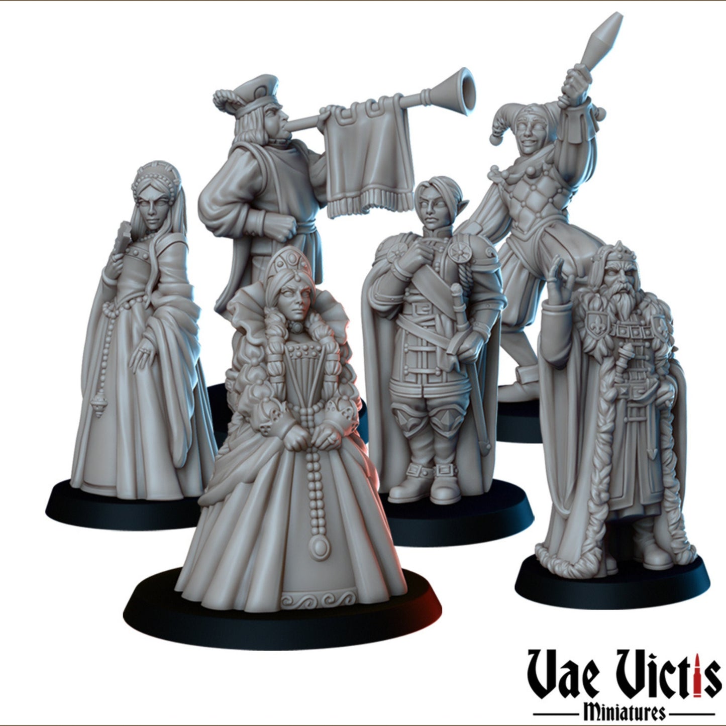 King's Court Set | Vae Victis Miniatures | 32mm Scale Resin Printed Tabletop RPG Figures for Tabletop Roleplaying or Wargaming