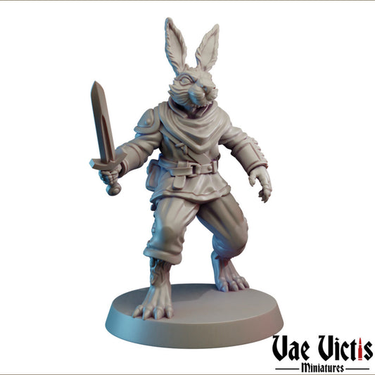 Rabbit Fighter | Vae Victis Miniatures | 32mm Scale Resin Printed Tabletop RPG Figures for Tabletop Roleplaying or Wargaming