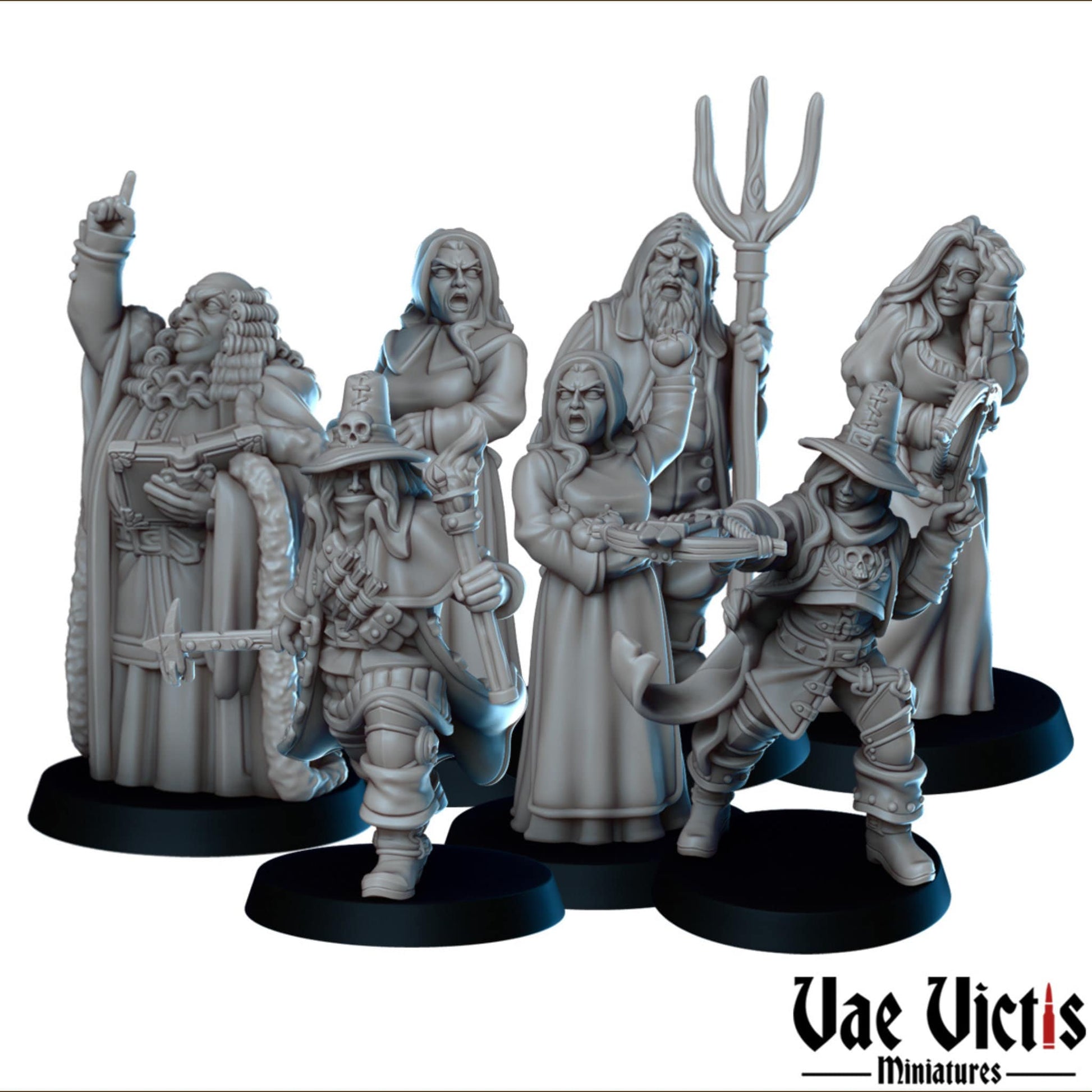Witch Hunt Set | Vae Victis Miniatures | 32mm Scale Resin Printed Tabletop RPG Figures for Tabletop Roleplaying or Wargaming
