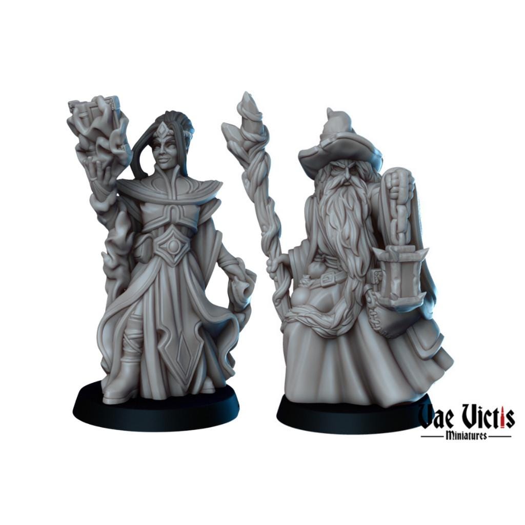 Wizards | Vae Victis Miniatures | 32mm Scale Resin Printed Tabletop RPG Figures for Tabletop Roleplaying or Wargaming