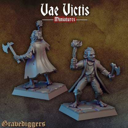 Grave Digger Set | Vae Victis Miniatures | 32mm Scale Resin Printed Tabletop RPG Figures for Tabletop Roleplaying or Wargaming