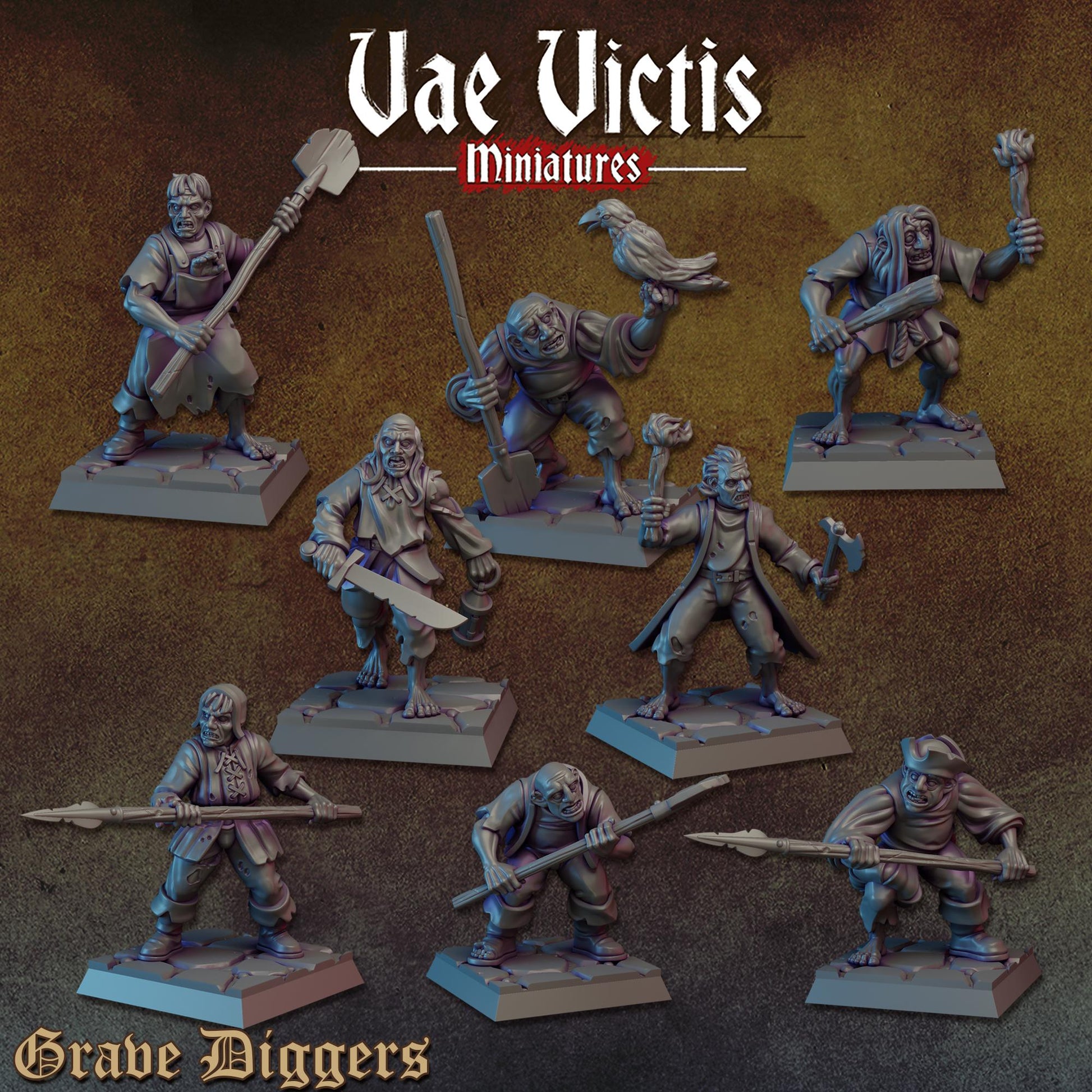 Grave Digger Set | Vae Victis Miniatures | 32mm Scale Resin Printed Tabletop RPG Figures for Tabletop Roleplaying or Wargaming