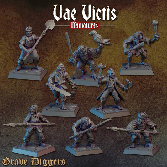 Grave Digger Set | Vae Victis Miniatures | 32mm Scale Resin Printed Tabletop RPG Figures for Tabletop Roleplaying or Wargaming