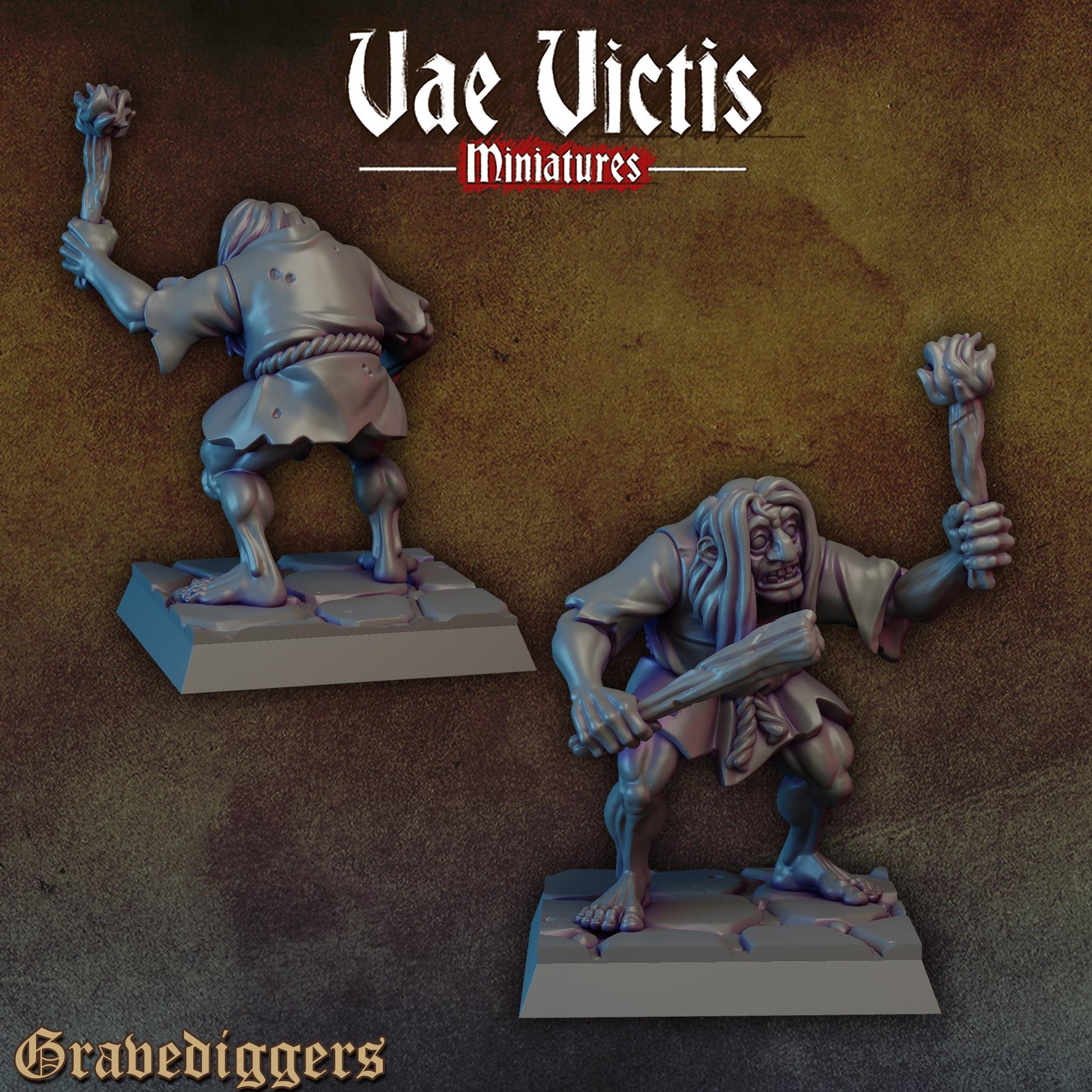 Grave Digger Set | Vae Victis Miniatures | 32mm Scale Resin Printed Tabletop RPG Figures for Tabletop Roleplaying or Wargaming