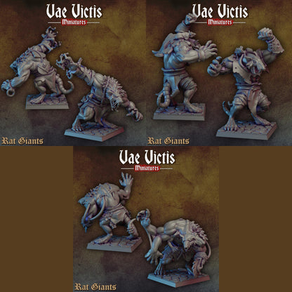 Mutated Ogre Rats Set | Vae Victis Miniatures | 32mm Scale Resin Printed Tabletop RPG Figures | DND | 5E