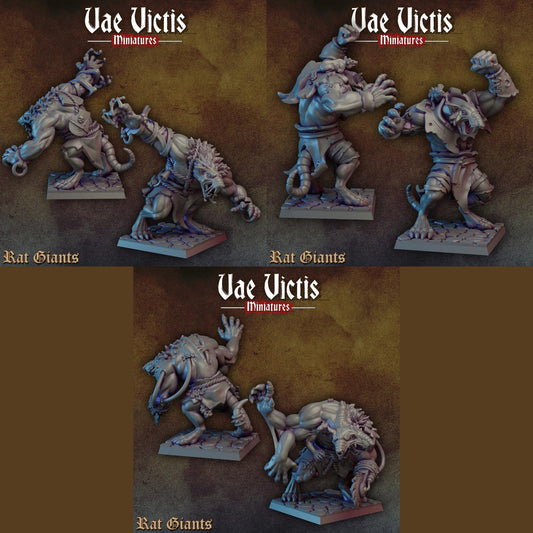 Mutated Ogre Rats Set | Vae Victis Miniatures | 32mm Scale Resin Printed Tabletop RPG Figures | DND | 5E
