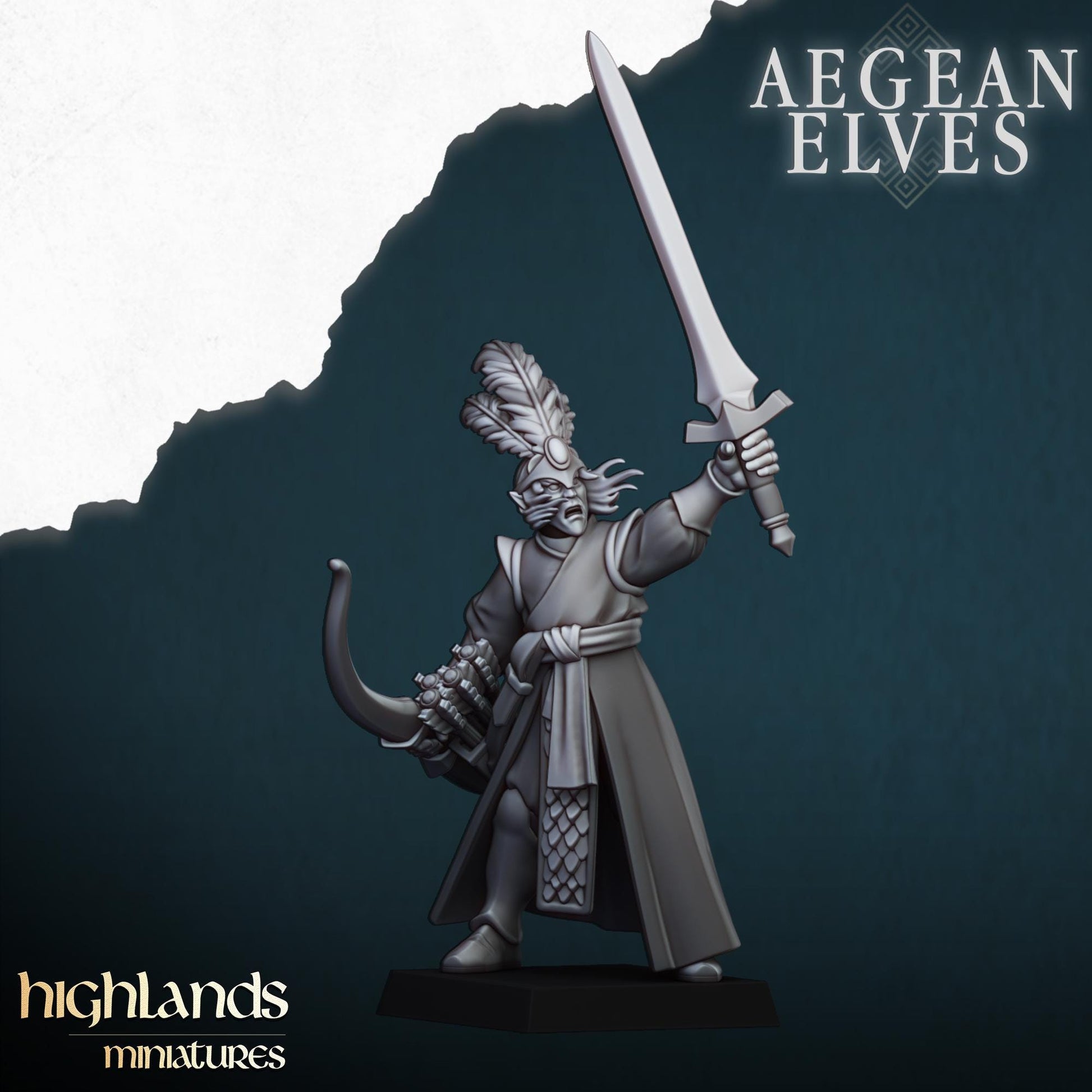 Aegean Elf Archers | Aegean Elves | Highland Miniatures | 32mm Scale Resin Tabletop RPG Figures for Tabletop Roleplaying and Wargaming