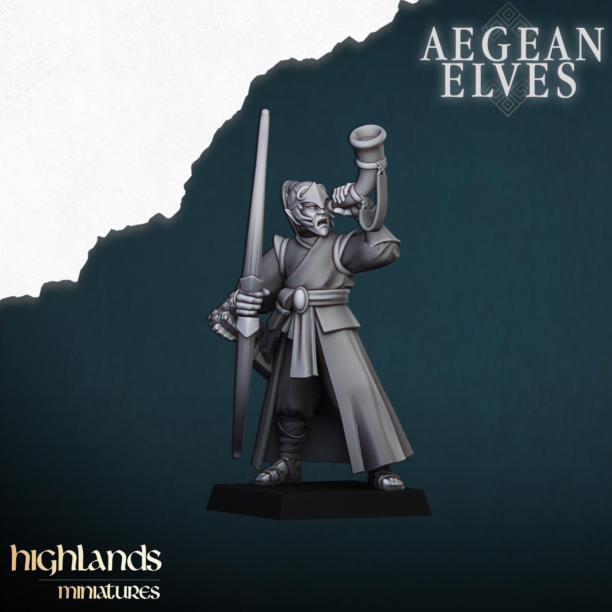 Aegean Elf Archers | Aegean Elves | Highland Miniatures | 32mm Scale Resin Tabletop RPG Figures for Tabletop Roleplaying and Wargaming