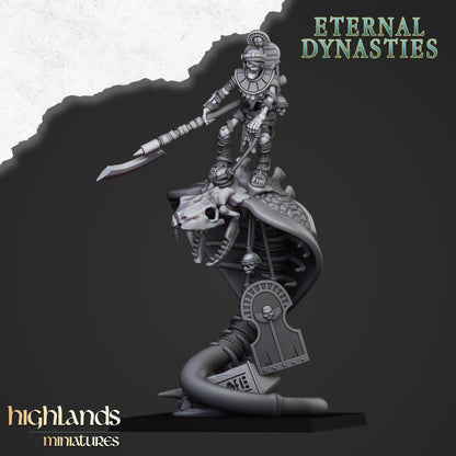 Great Snake Mounted Ancient Guard | Eternal Dynasties | Highland Miniatures | 32mm Scale Resin TTRPG Figures for Roleplaying and Wargaming