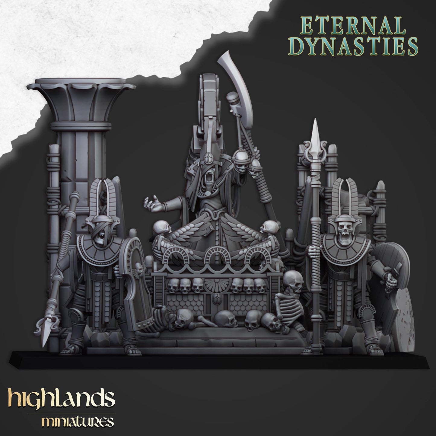 Pharaoh Funeral Ship | Eternal Dynasties | Highland Miniatures | 32mm Scale Resin Tabletop RPG Figures for Roleplaying and Wargaming