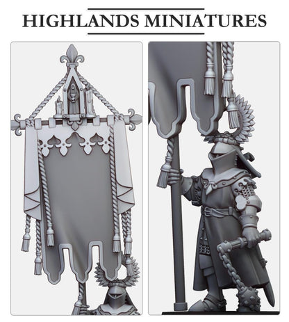 Gallia Battle Standard Bearer | Gallia | Highland Miniatures | 32mm Scale Resin Tabletop RPG Figures for Roleplaying and Wargaming
