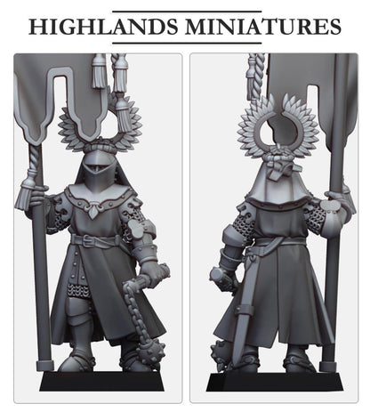 Gallia Battle Standard Bearer | Gallia | Highland Miniatures | 32mm Scale Resin Tabletop RPG Figures for Roleplaying and Wargaming