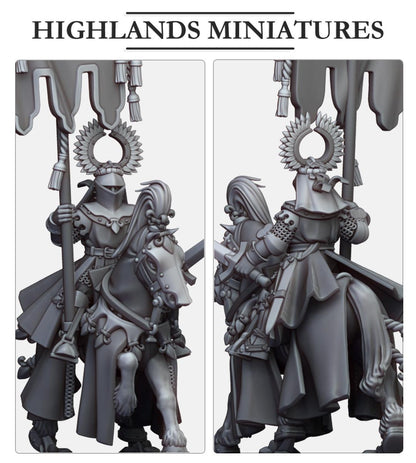 Gallia Battle Standard Bearer | Gallia | Highland Miniatures | 32mm Scale Resin Tabletop RPG Figures for Roleplaying and Wargaming