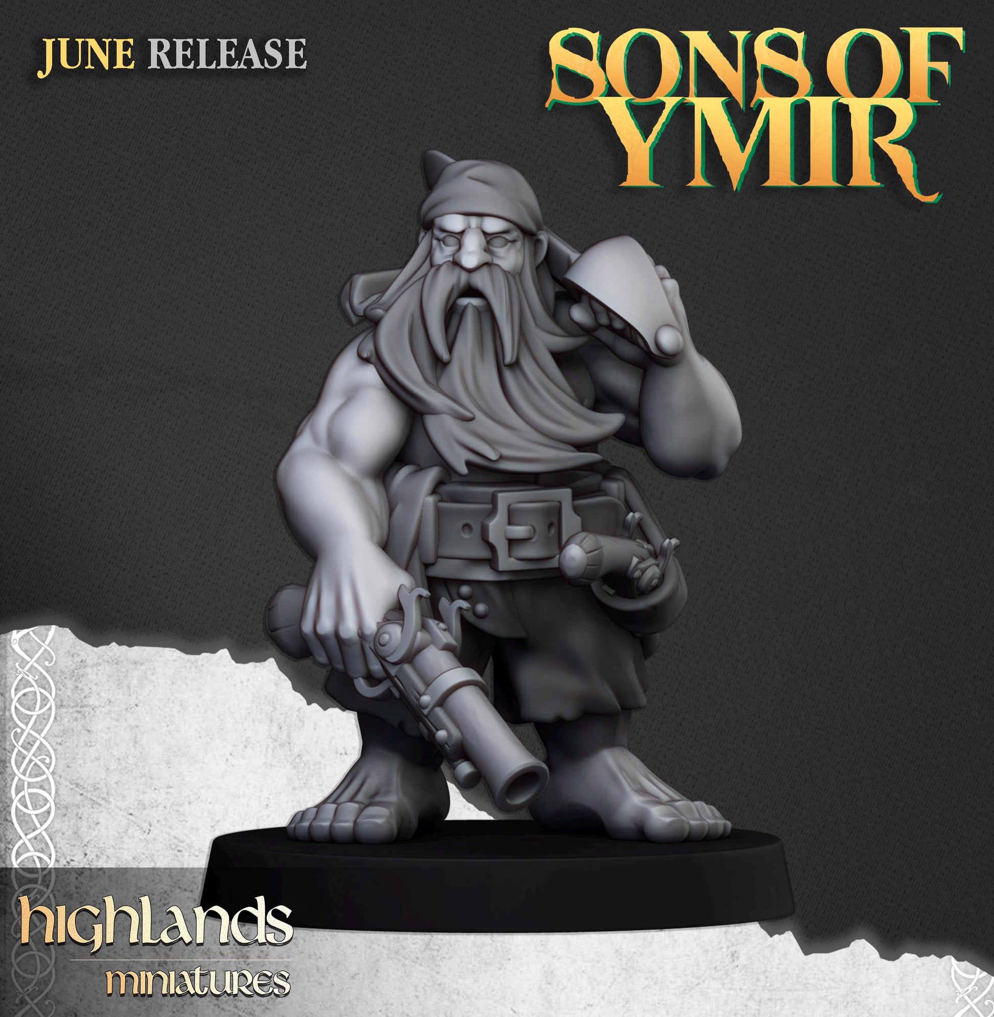 Dwarf Pirates | Sons of Ymir | Highland Miniatures | 32mm Scale Resin Tabletop RPG Figures for Roleplaying and Wargaming