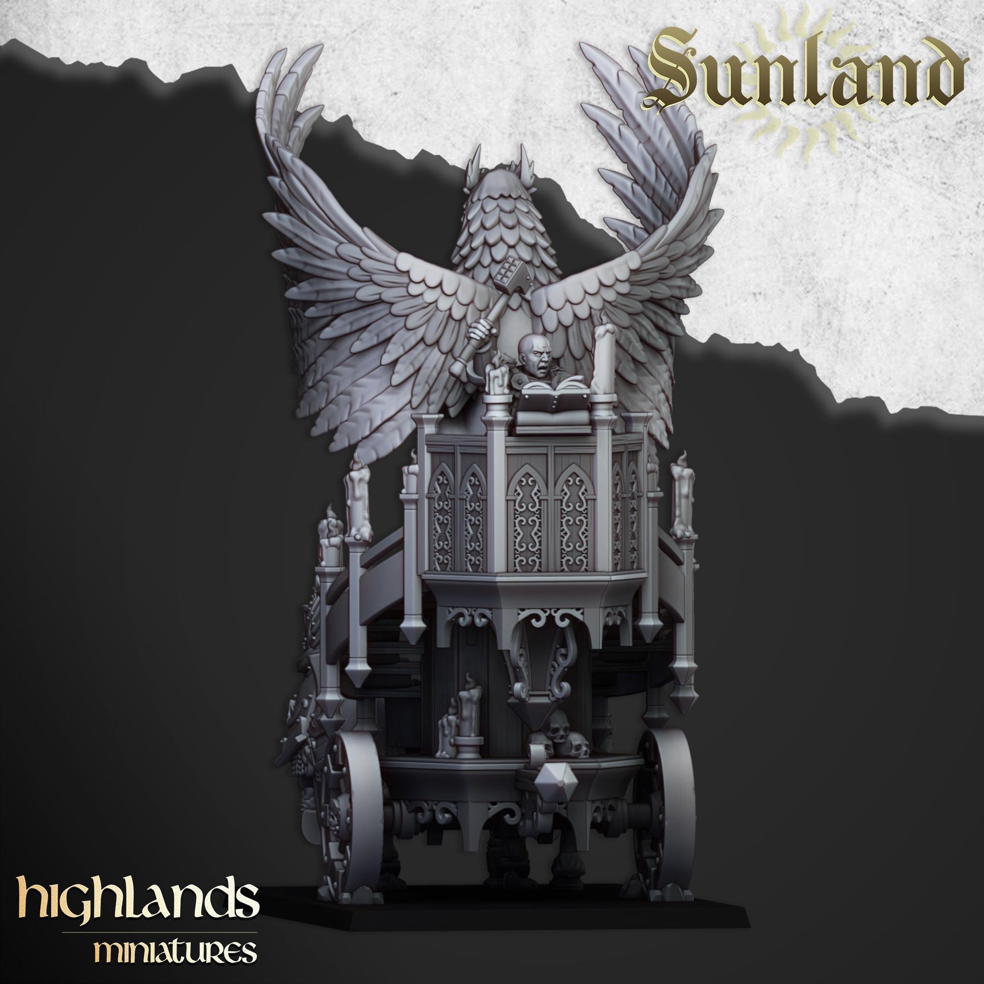 Sunland Altar Wagon | Sunland | Highland Miniatures | 32mm Scale Resin Tabletop RPG Figures for Roleplaying and Wargaming