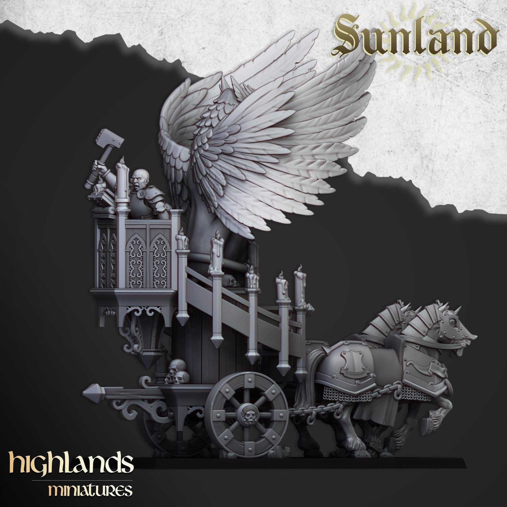 Sunland Altar Wagon | Sunland | Highland Miniatures | 32mm Scale Resin Tabletop RPG Figures for Roleplaying and Wargaming