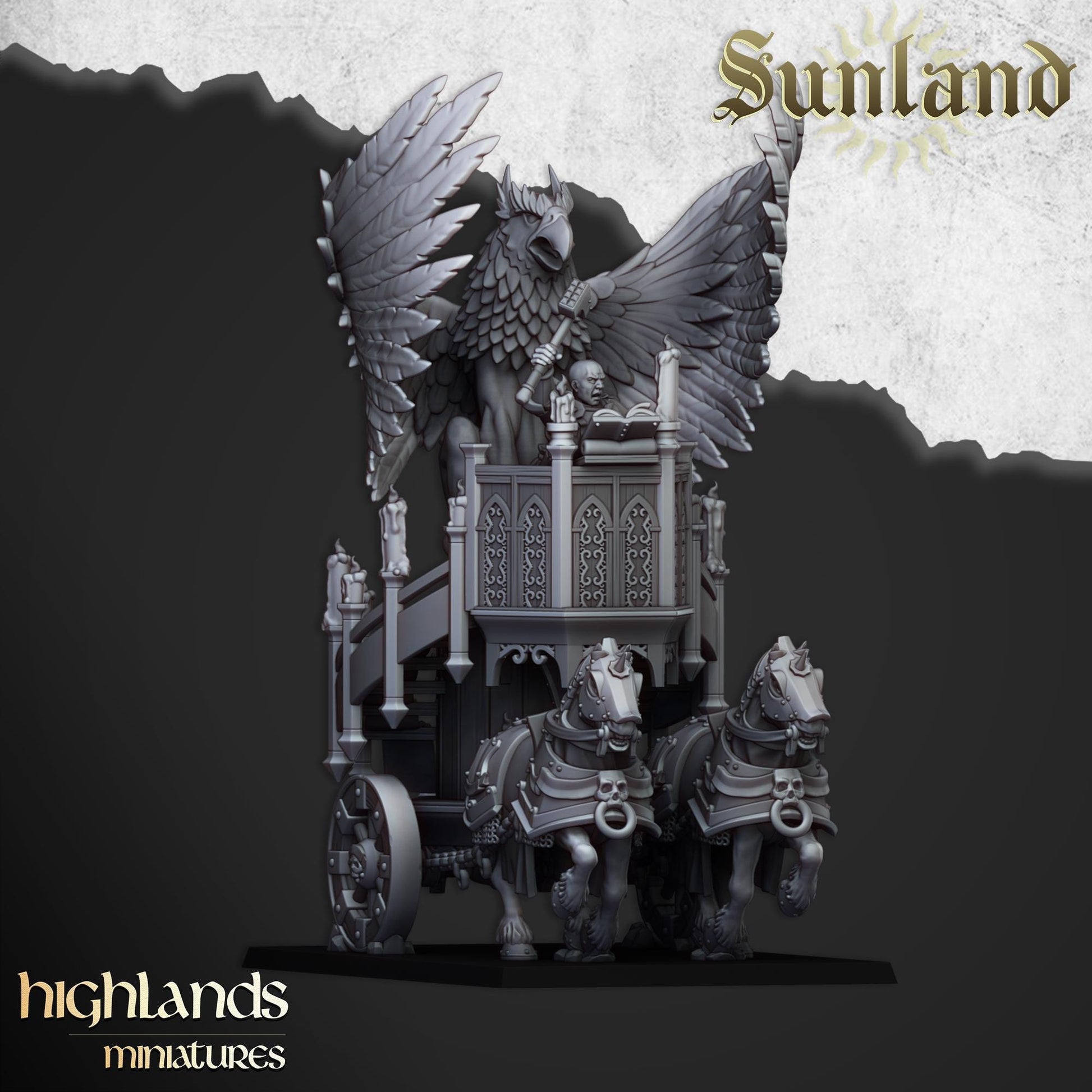 Sunland Altar Wagon | Sunland | Highland Miniatures | 32mm Scale Resin Tabletop RPG Figures for Roleplaying and Wargaming