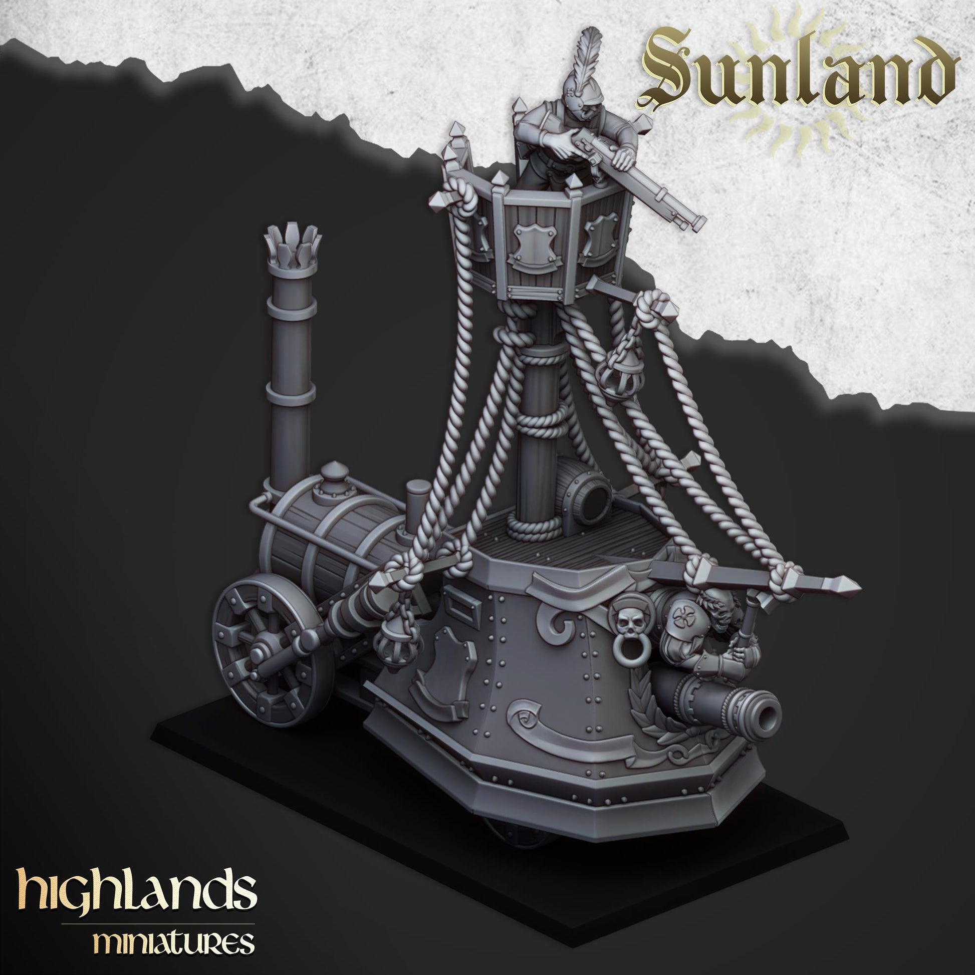 Sunland Ironclad Landship | Sunland | Highland Miniatures | 32mm Scale Resin Tabletop RPG Figures for Roleplaying and Wargaming