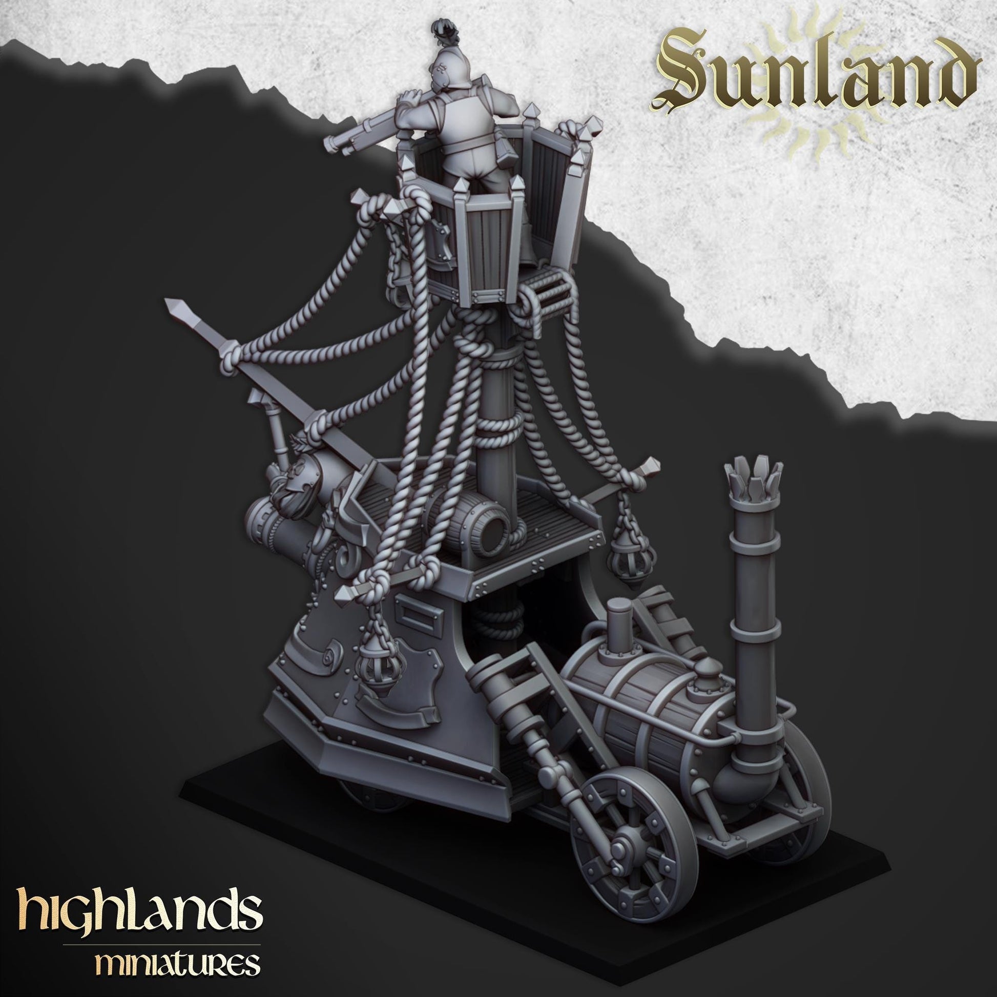 Sunland Ironclad Landship | Sunland | Highland Miniatures | 32mm Scale Resin Tabletop RPG Figures for Roleplaying and Wargaming