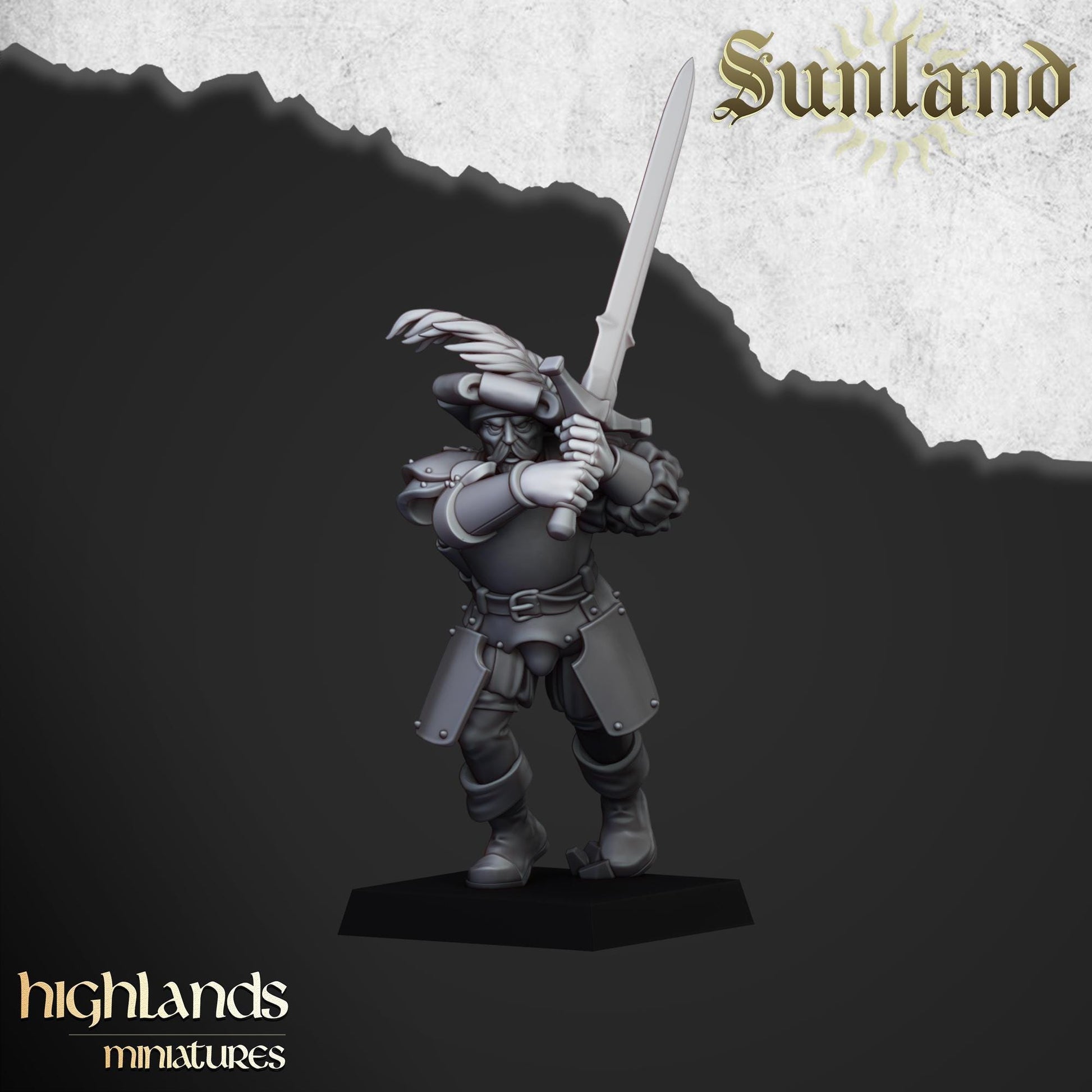 Sunland Landsknechts | Sunland | Highland Miniatures | 32mm Scale Resin Tabletop RPG Figures for Roleplaying and Wargaming