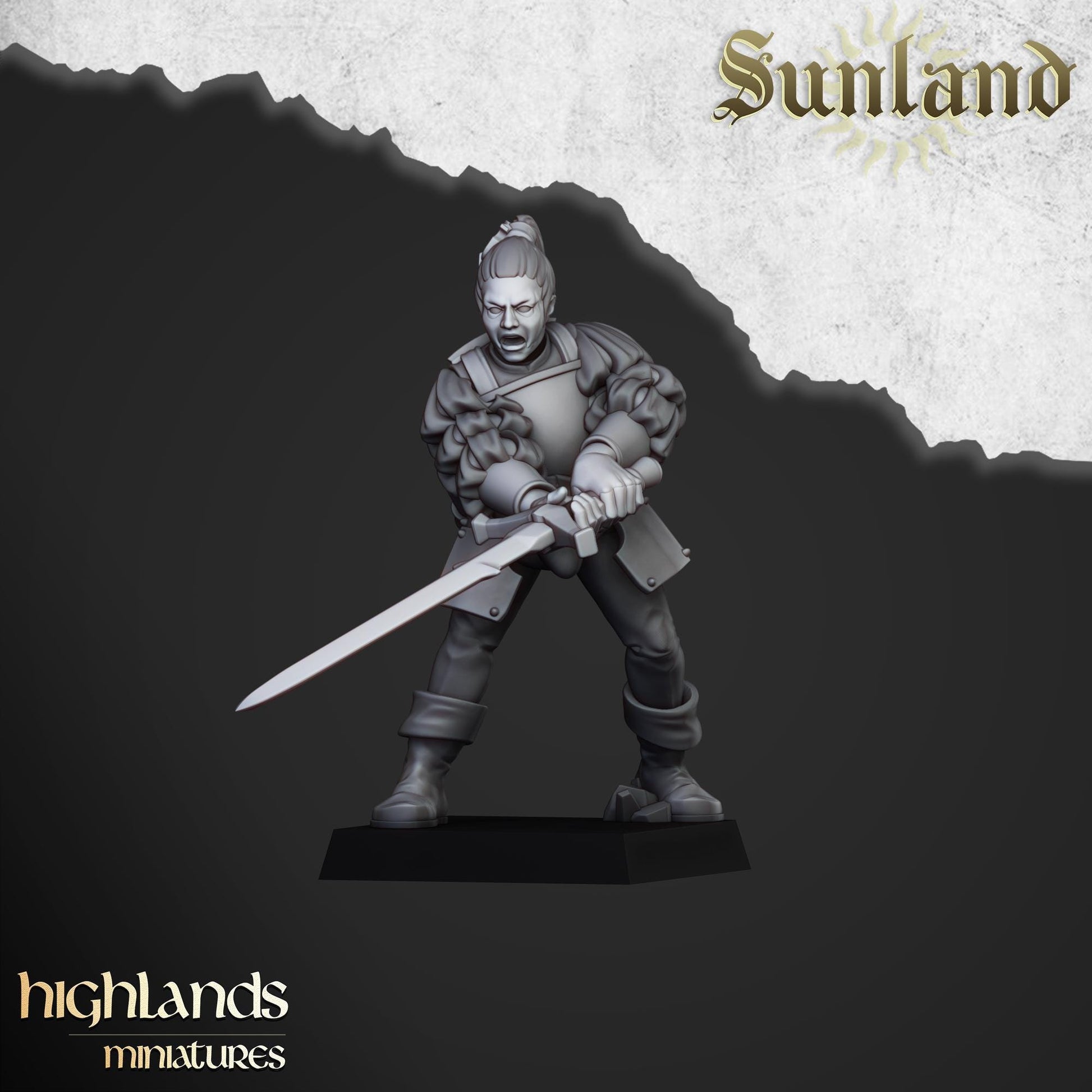 Sunland Landsknechts | Sunland | Highland Miniatures | 32mm Scale Resin Tabletop RPG Figures for Roleplaying and Wargaming