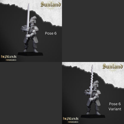 Sunland Landsknechts | Sunland | Highland Miniatures | 32mm Scale Resin Tabletop RPG Figures for Roleplaying and Wargaming