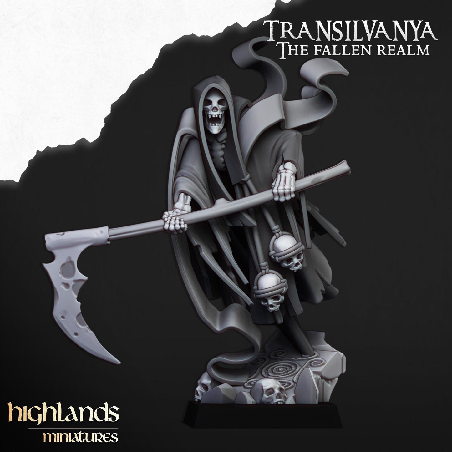 Grim Reaper | Transilvanya The Fallen Realm | Highland Miniatures | 32mm Scale Resin Tabletop RPG Figures for Roleplaying and Wargaming