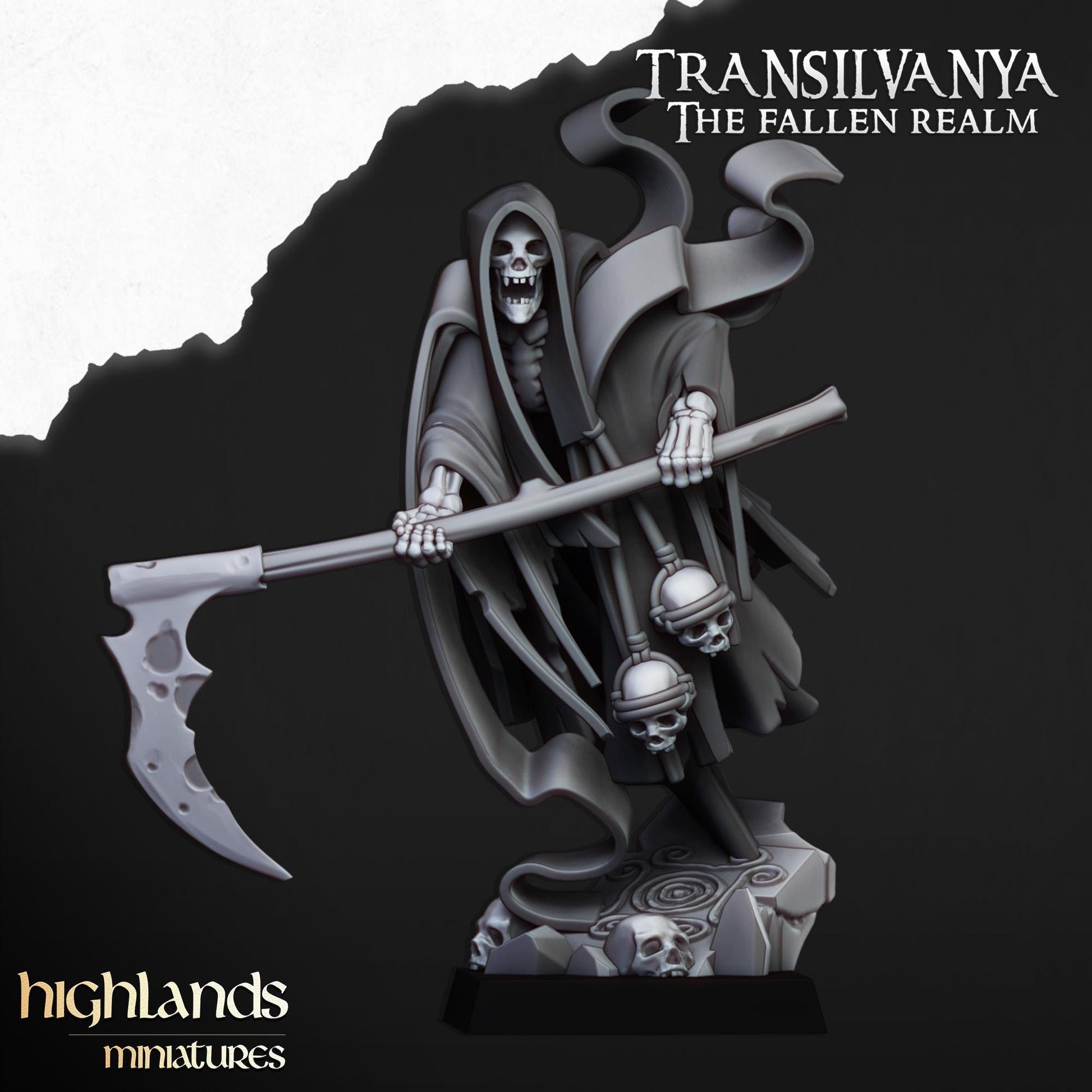 Grim Reaper | Transilvanya The Fallen Realm | Highland Miniatures | 32mm Scale Resin Tabletop RPG Figures for Roleplaying and Wargaming