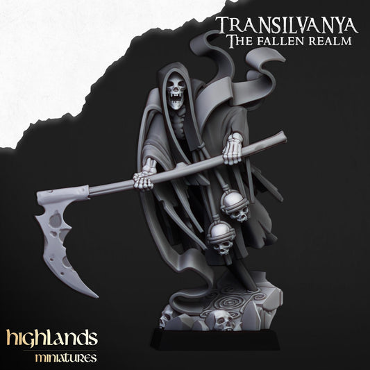Grim Reaper | Transilvanya The Fallen Realm | Highland Miniatures | 32mm Scale Resin Tabletop RPG Figures for Roleplaying and Wargaming