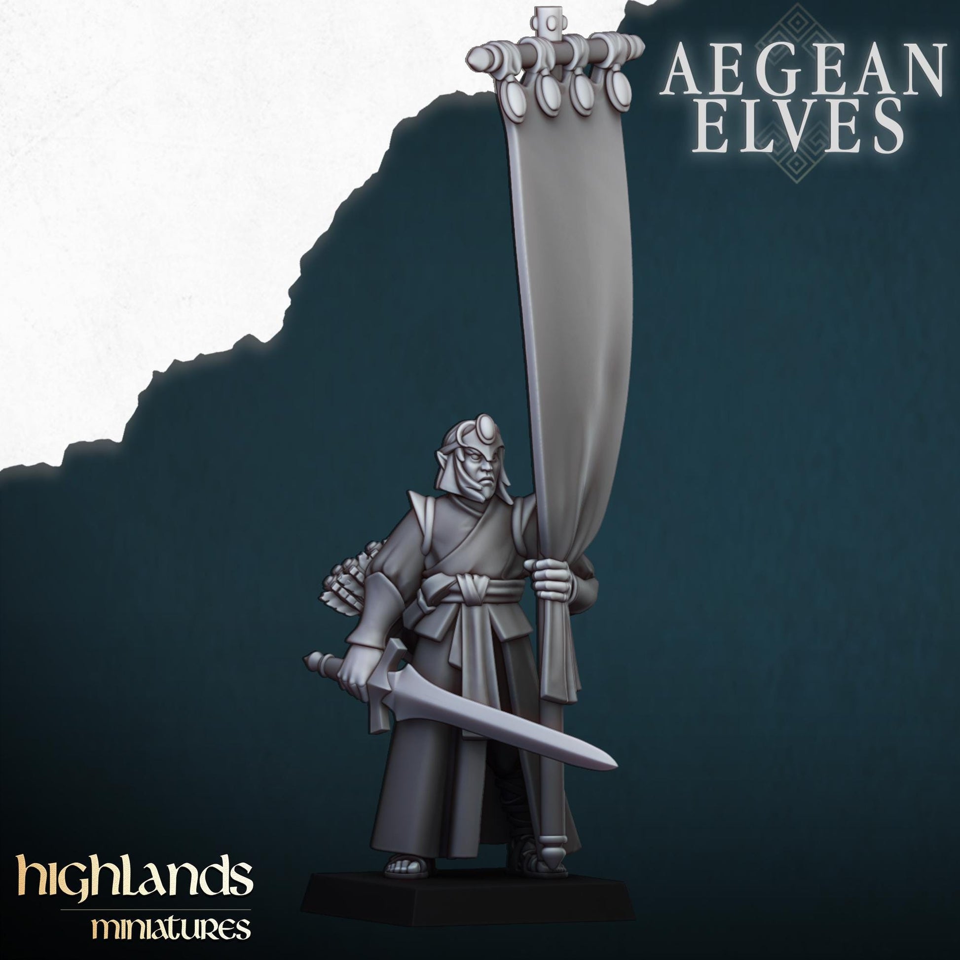 Aegean Elf Archers | Aegean Elves | Highland Miniatures | 32mm Scale Resin Tabletop RPG Figures for Tabletop Roleplaying and Wargaming