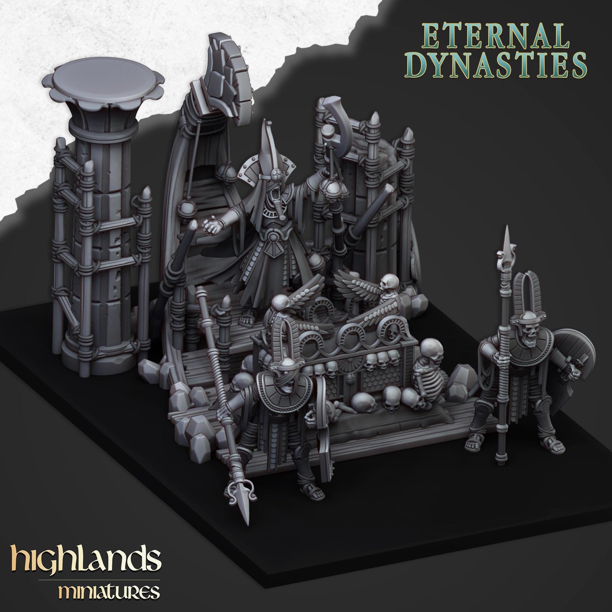 Pharaoh Funeral Ship | Eternal Dynasties | Highland Miniatures | 32mm Scale Resin Tabletop RPG Figures for Roleplaying and Wargaming