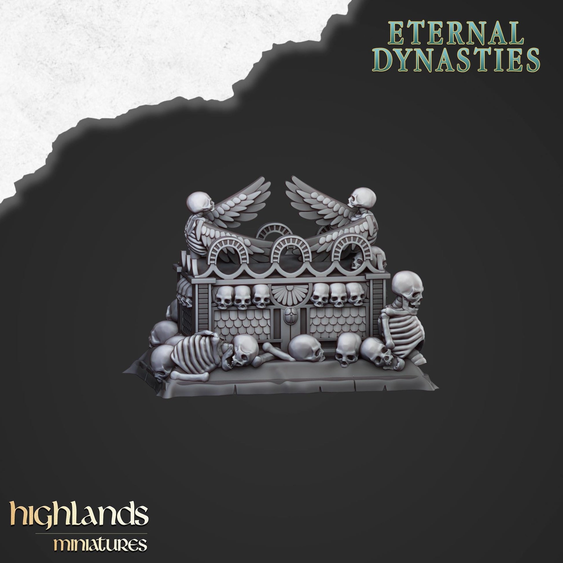 Pharaoh Funeral Ship | Eternal Dynasties | Highland Miniatures | 32mm Scale Resin Tabletop RPG Figures for Roleplaying and Wargaming