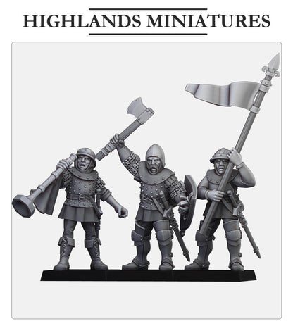 Gallia Shooters Command Group | Gallia | Highland Miniatures | 32mm Scale Resin Tabletop RPG Figures for Roleplaying and Wargaming
