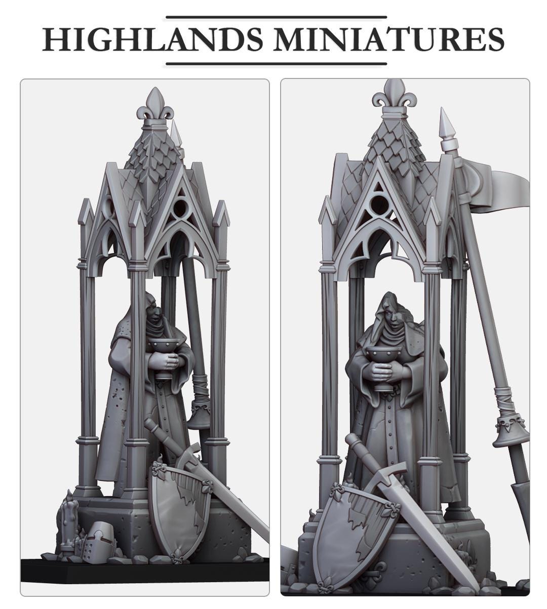 Lady Shrine | Gallia Terrain | Highland Miniatures | 32mm Scale Resin Tabletop RPG Figures for Roleplaying and Wargaming