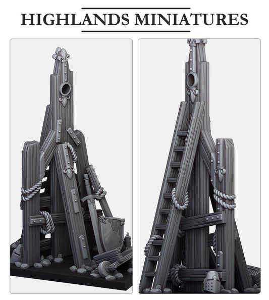 Broken Trebuchet | Gallia Terrain | Highland Miniatures | 32mm Scale Resin Tabletop RPG Figures for Roleplaying and Wargaming