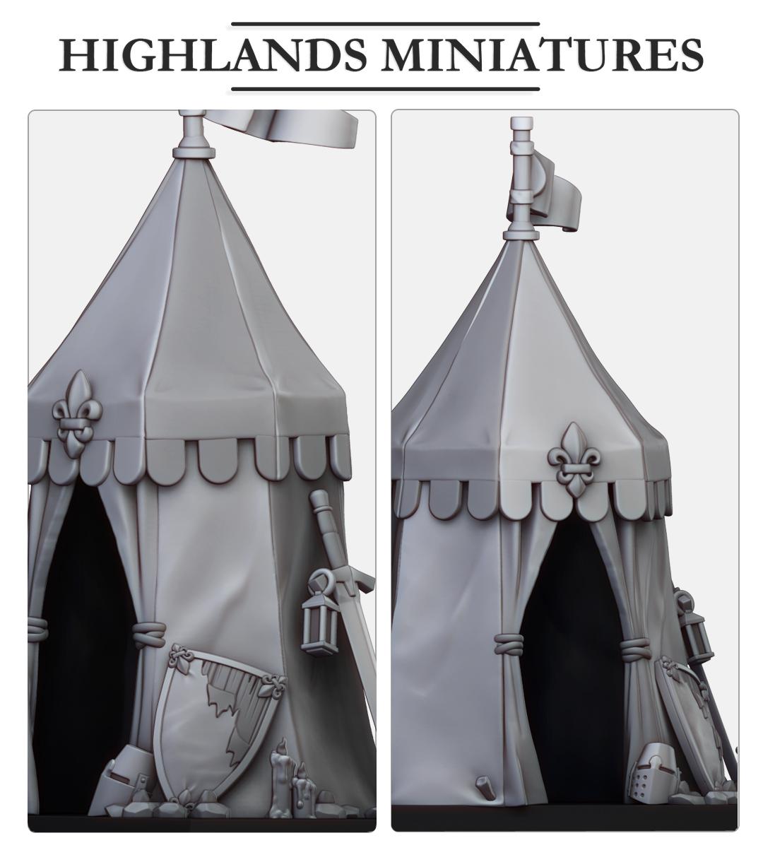 War Tent | Gallia Terrain | Highland Miniatures | 32mm Scale Resin Tabletop RPG Figures for Roleplaying and Wargaming