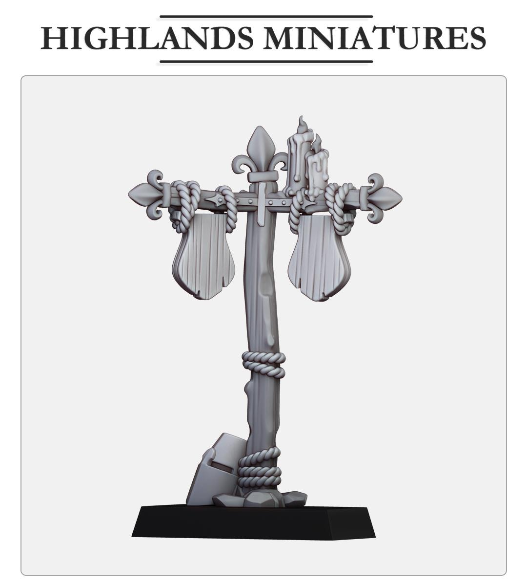 Small Medieval Post | Gallia Terrain | Highland Miniatures | 32mm Scale Resin Tabletop RPG Figures for Roleplaying and Wargaming
