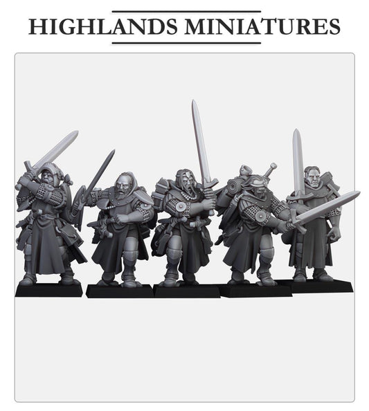 Dismounted Questing Knights | Sunland | Highland Miniatures | 32mm Scale Resin Tabletop RPG Figures for Roleplaying and Wargaming