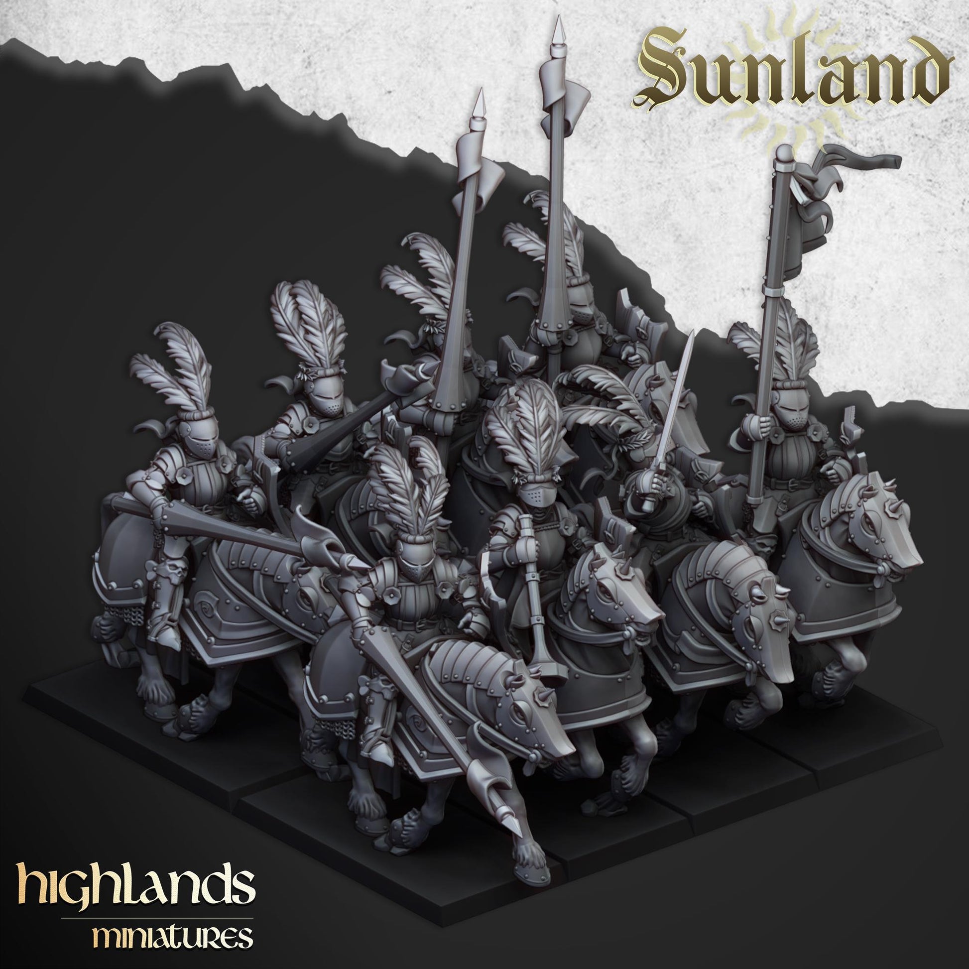 Sunland Cavalry | Sunland | Highland Miniatures | 32mm Scale Resin Tabletop RPG Figures for Roleplaying and Wargaming