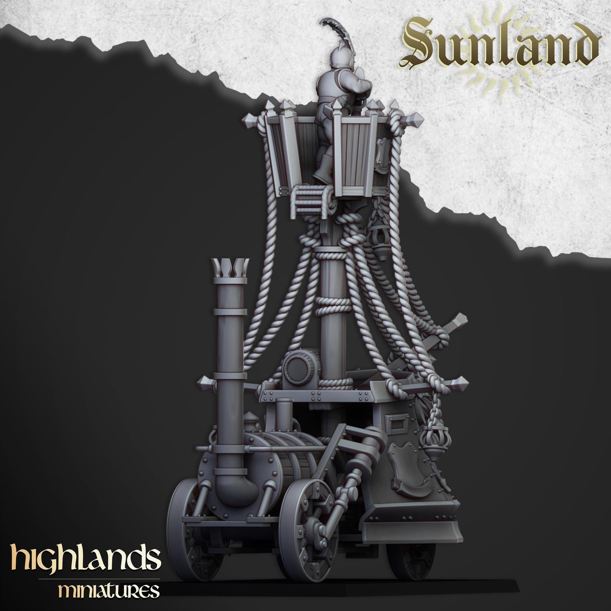 Sunland Ironclad Landship | Sunland | Highland Miniatures | 32mm Scale Resin Tabletop RPG Figures for Roleplaying and Wargaming