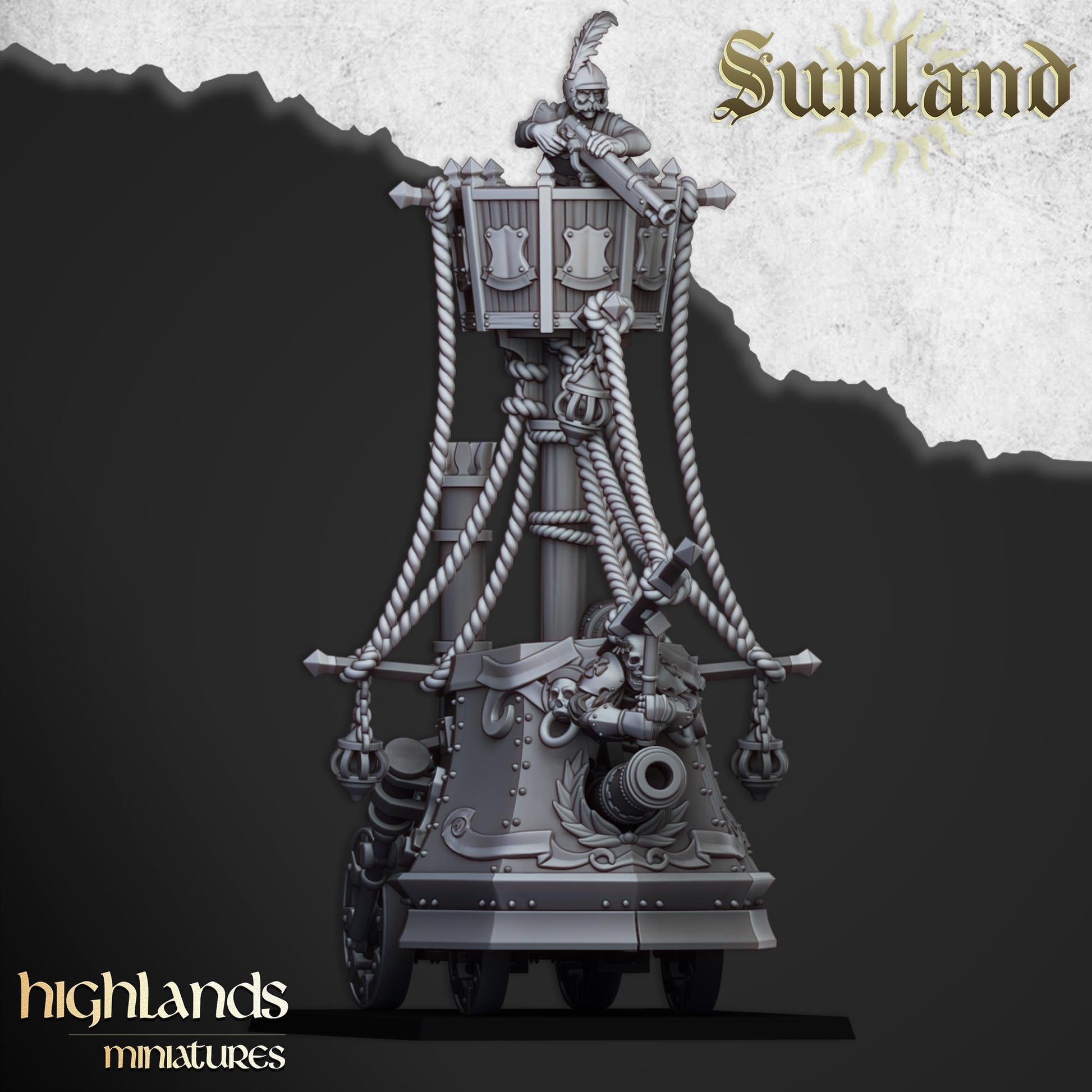 Sunland Ironclad Landship | Sunland | Highland Miniatures | 32mm Scale Resin Tabletop RPG Figures for Roleplaying and Wargaming