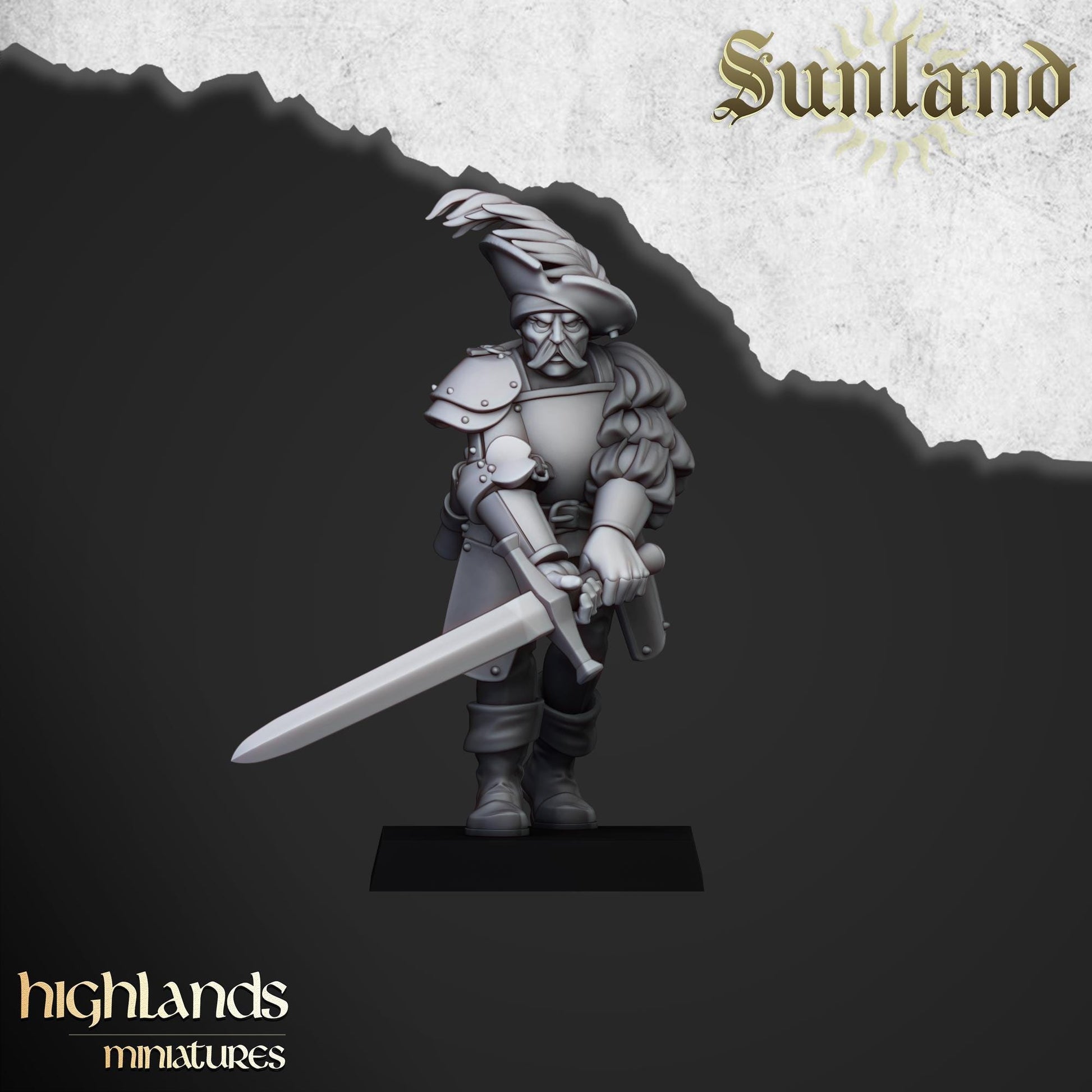 Sunland Landsknechts | Sunland | Highland Miniatures | 32mm Scale Resin Tabletop RPG Figures for Roleplaying and Wargaming
