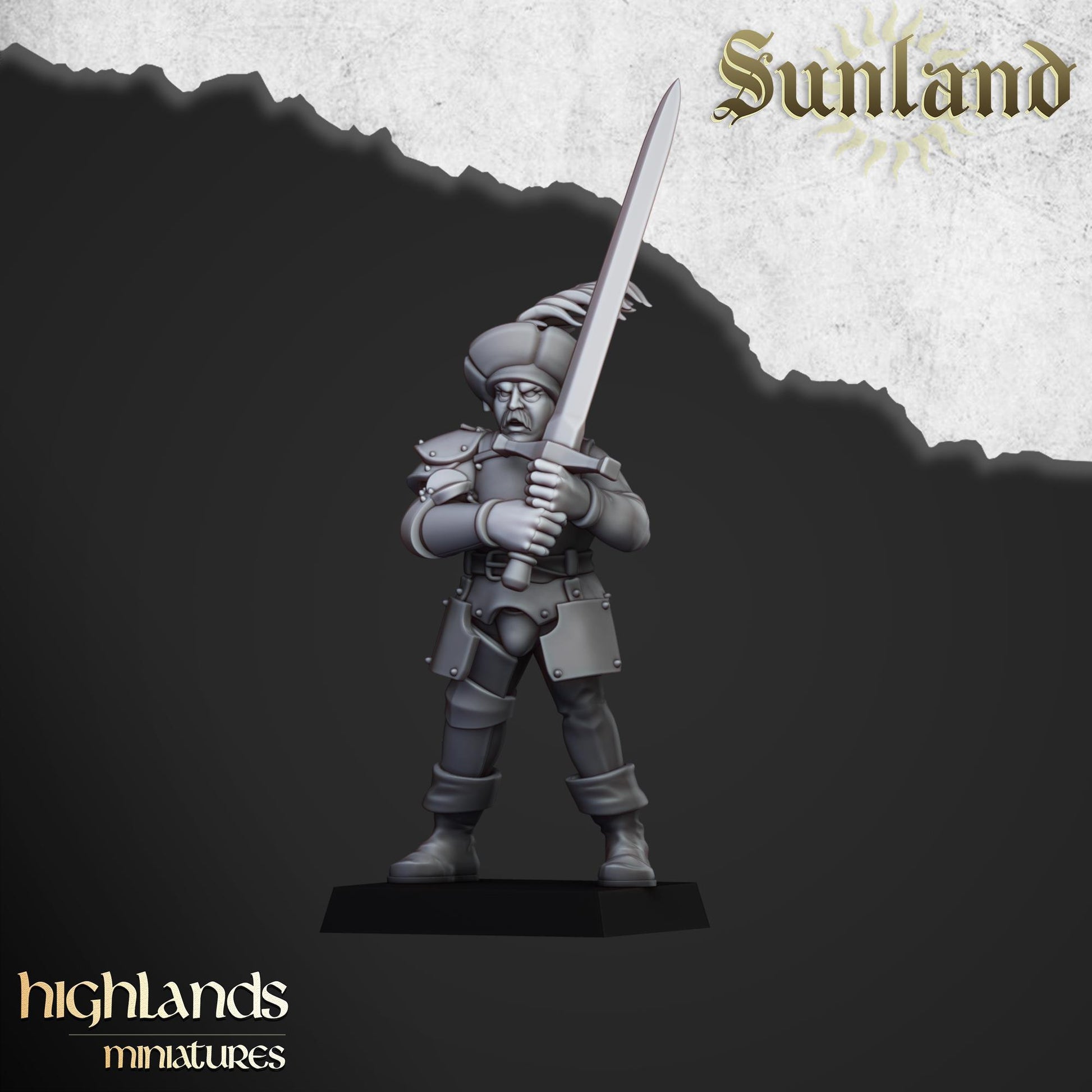 Sunland Landsknechts | Sunland | Highland Miniatures | 32mm Scale Resin Tabletop RPG Figures for Roleplaying and Wargaming