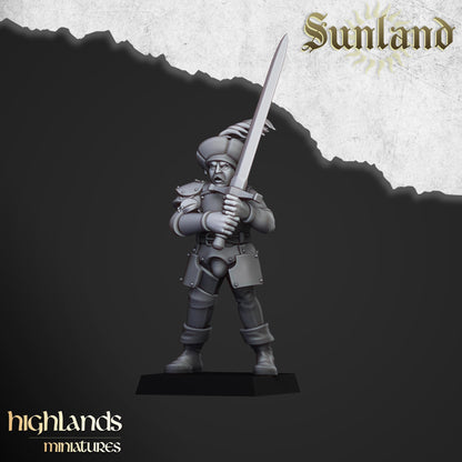Sunland Landsknechts | Sunland | Highland Miniatures | 32mm Scale Resin Tabletop RPG Figures for Roleplaying and Wargaming