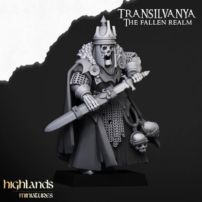 Skeletal Lord | Transilvanya The Fallen Realm | Highland Miniatures | 32mm Scale Resin Tabletop RPG Figures for Roleplaying and Wargaming