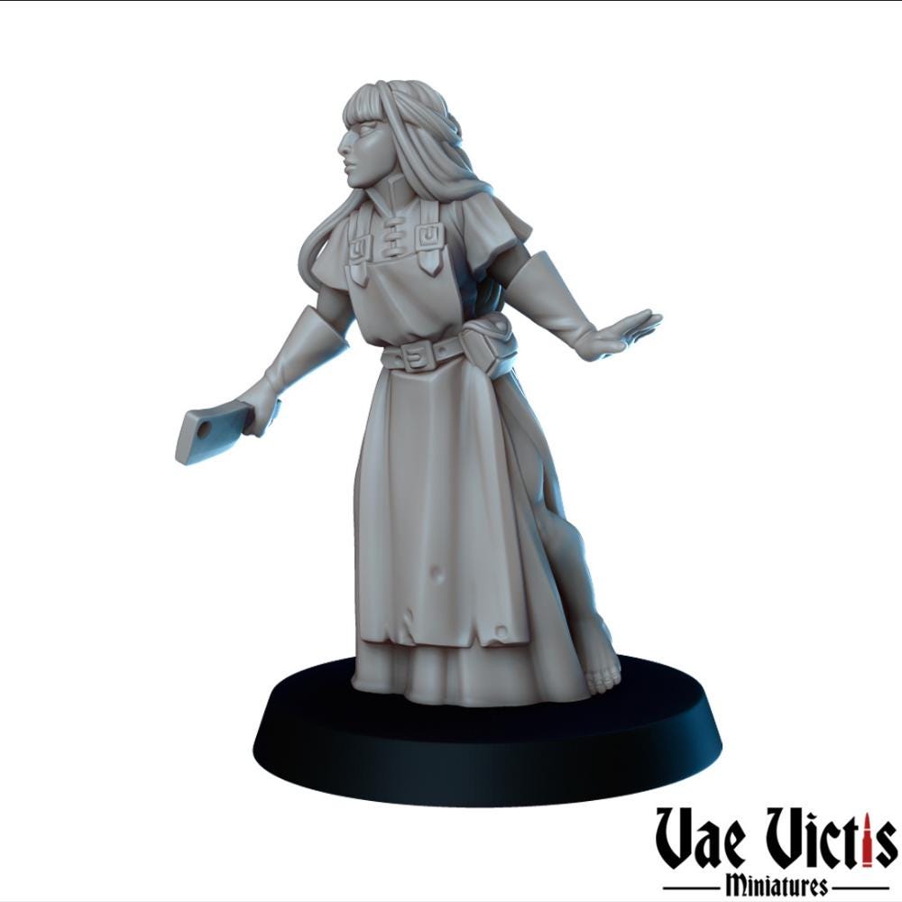 Butcher Witch | Vae Victis Miniatures | 32mm Scale Resin Printed Tabletop RPG Figures for Tabletop Roleplaying or Wargaming