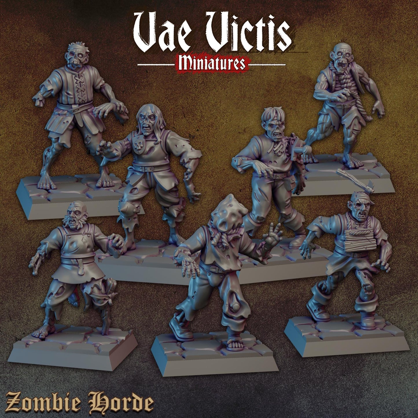 Undead Zombies Set | Vae Victis Miniatures | 32mm Scale Resin Printed Tabletop RPG Figures for Tabletop Roleplaying or Wargaming
